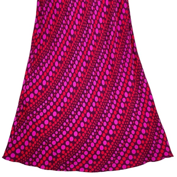 Boden Dress 12 LONG Vintage 90s Silk Maxi Slip Ruffle V Neck Sleeveless Pull On - Picture 6 of 12